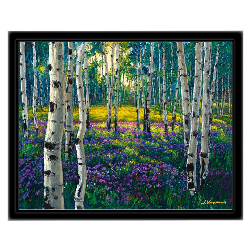 Meadow of Amethyst, 11x14 with Black Frame - FREE Shipping