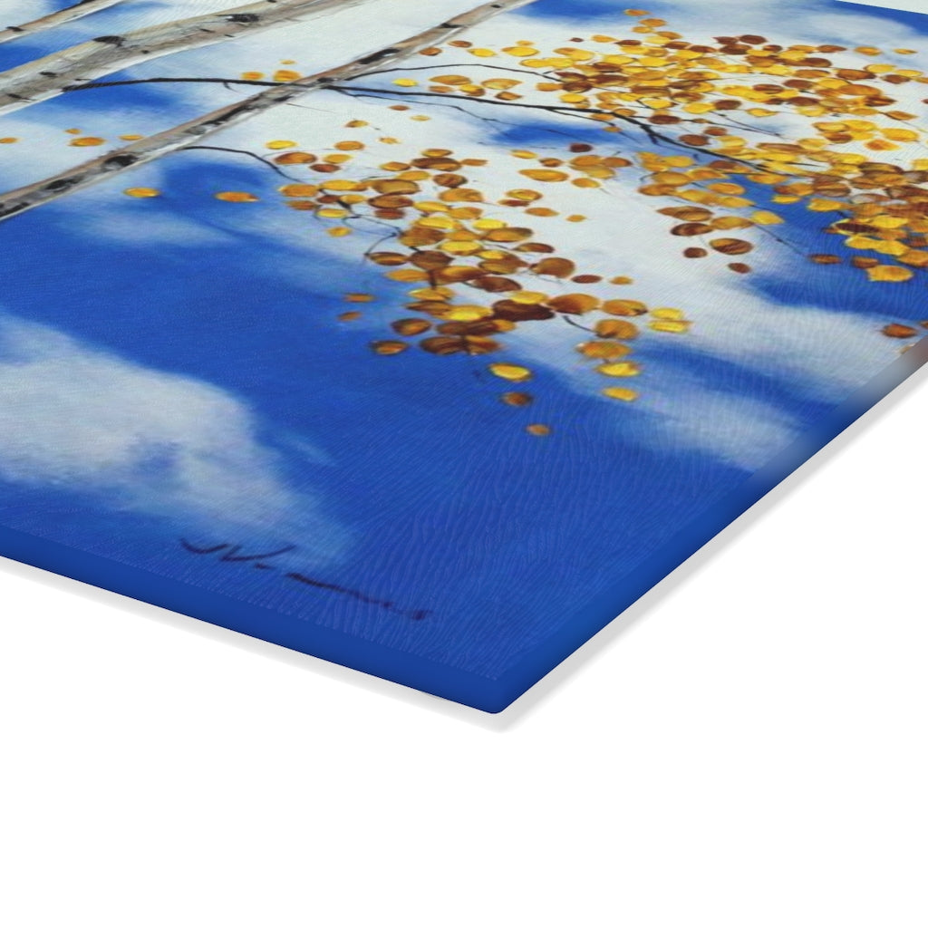 Big Aspen Blue Glass Cutting Board