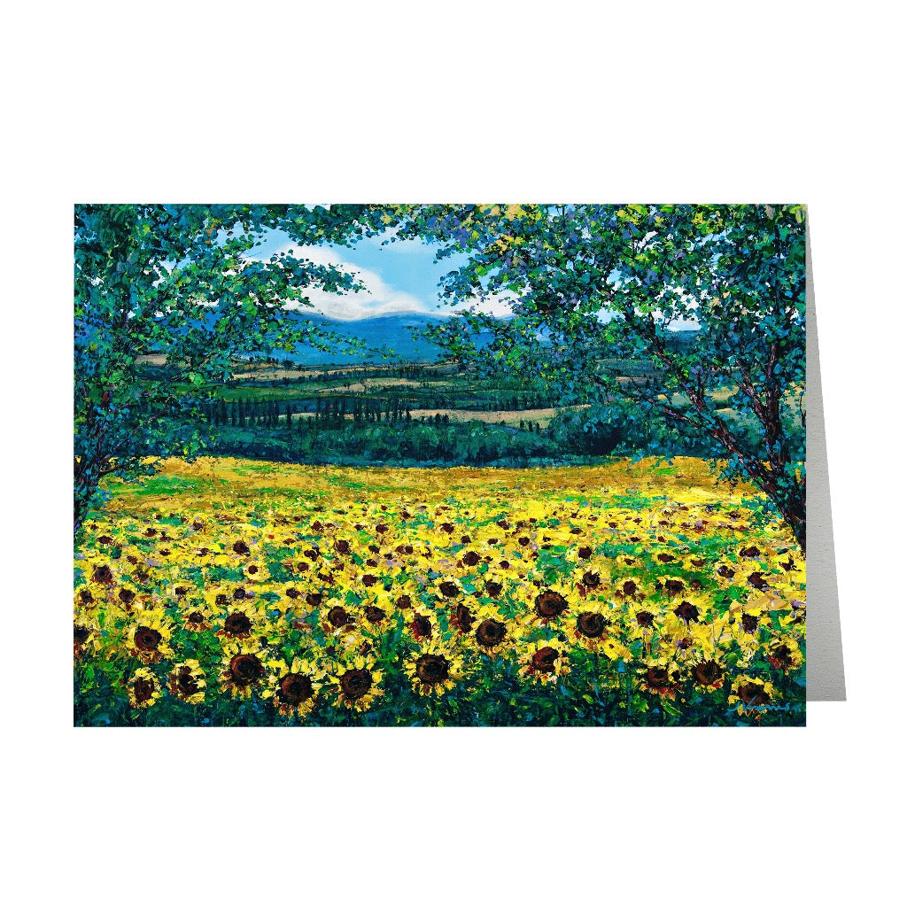 Sunflowers in Tuscany (5-pack) Art Greeting Cards, FREE Shipping