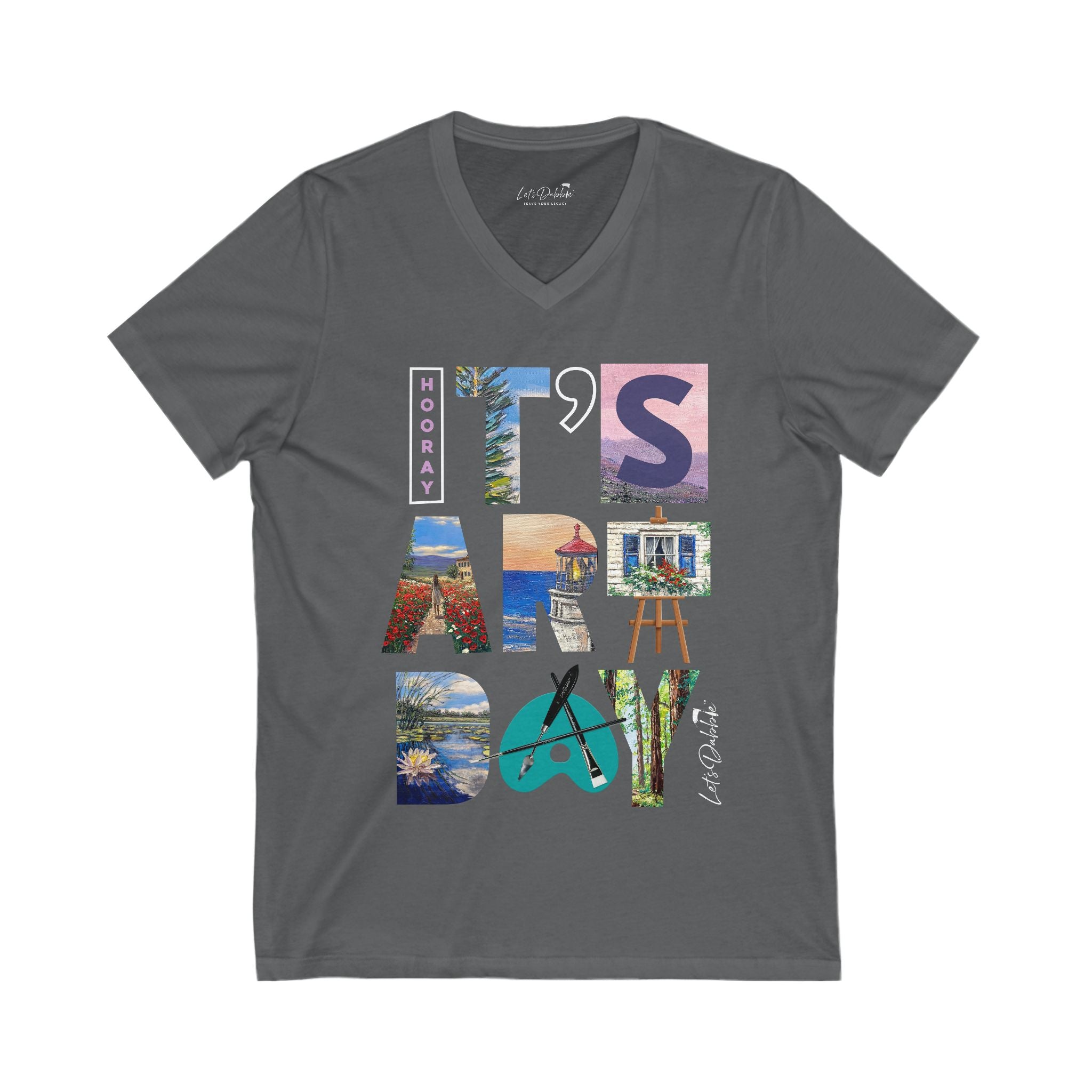 Hooray It's Art Day V-Neck Shirt