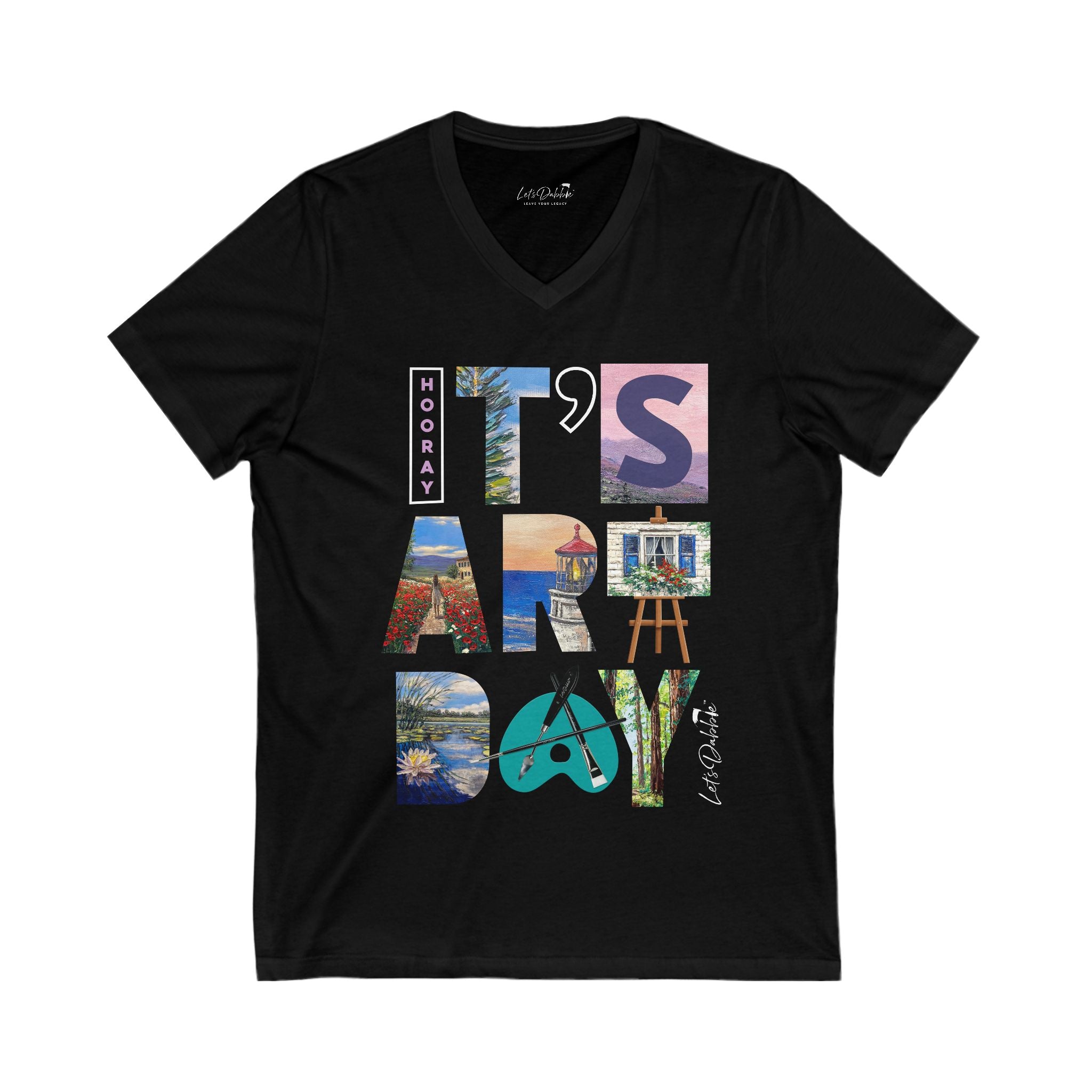 Hooray It's Art Day V-Neck Shirt