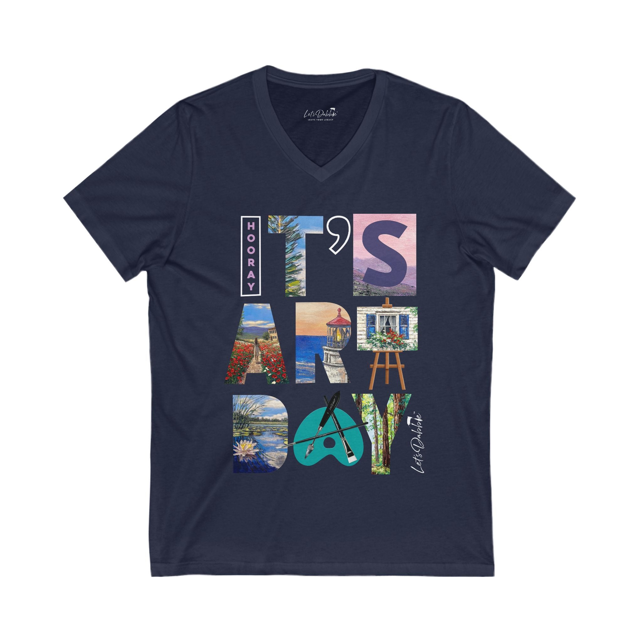 Hooray It's Art Day V-Neck Shirt