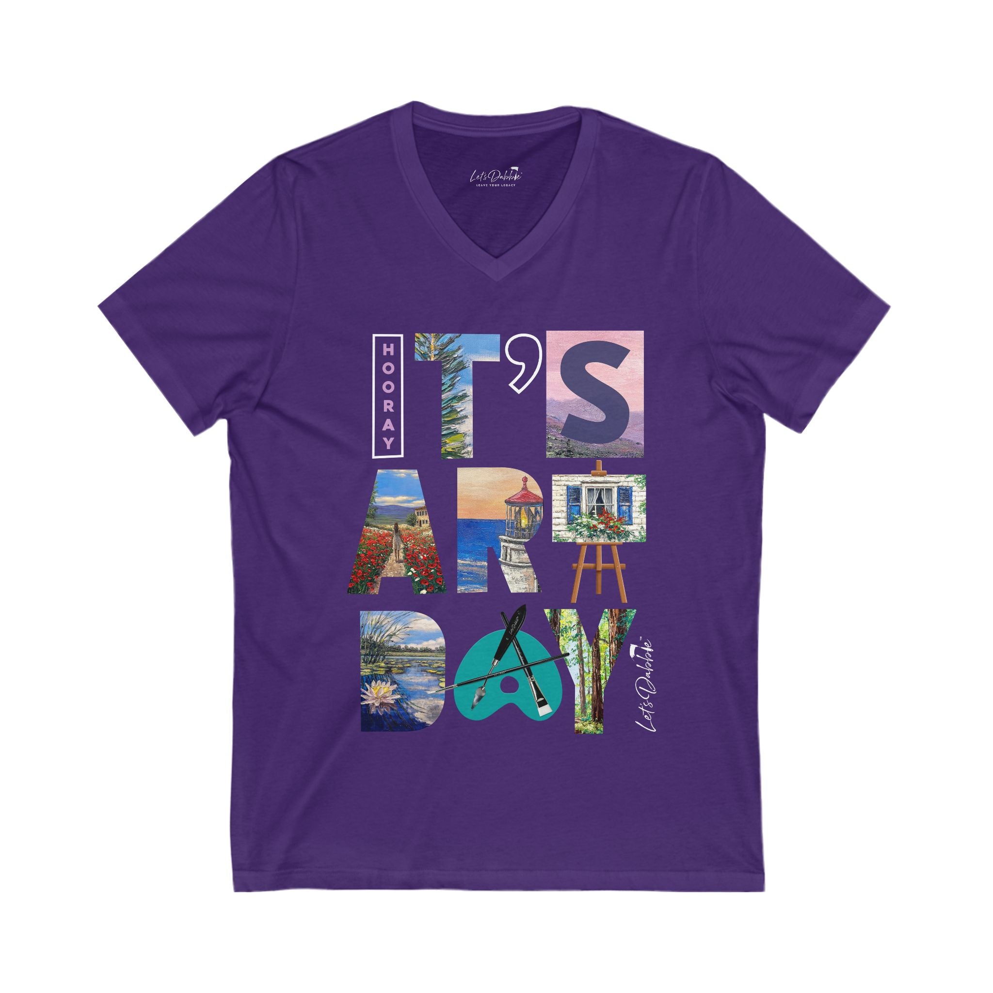 Hooray It's Art Day V-Neck Shirt