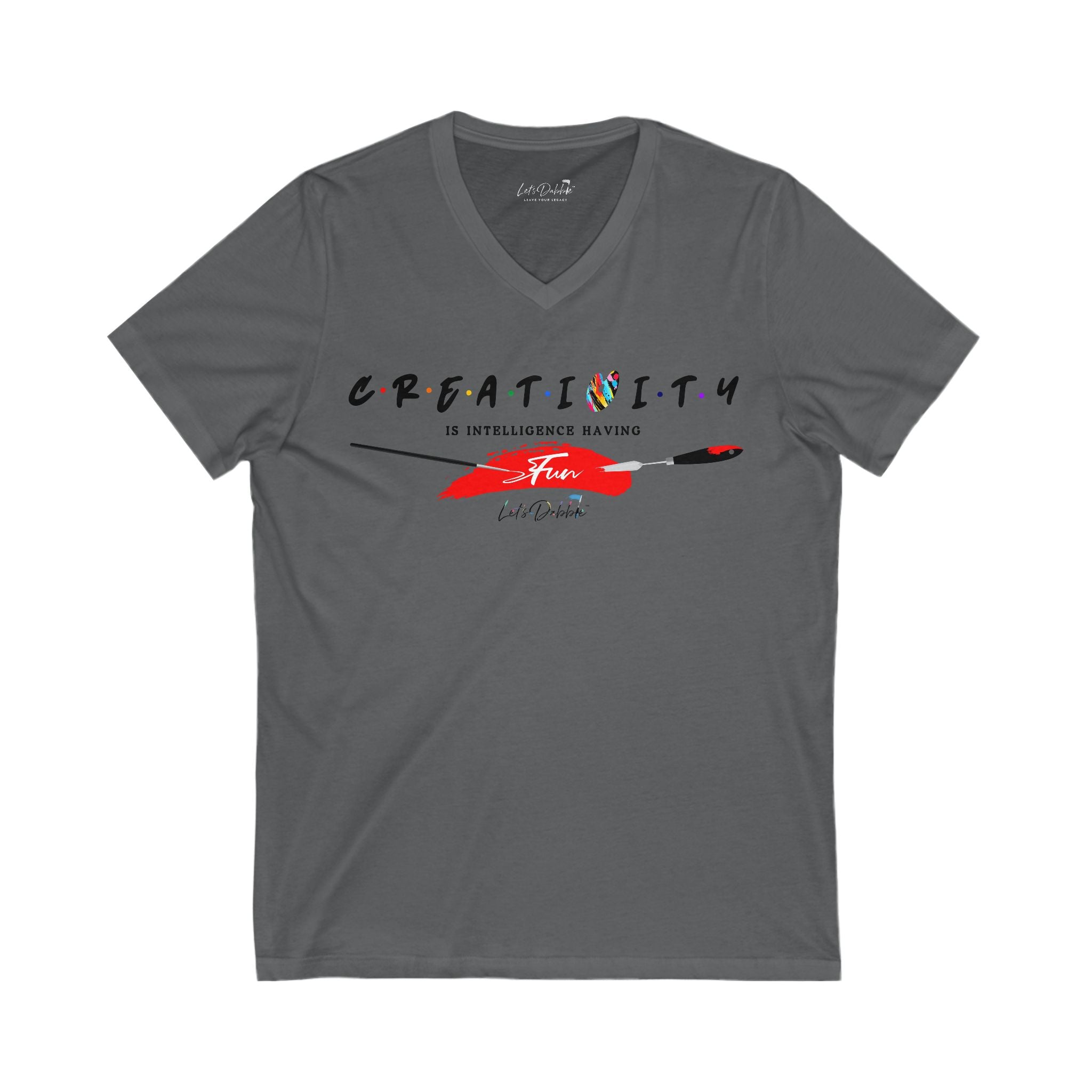 Creativity is Intelligence Having Fun V-Neck Shirt