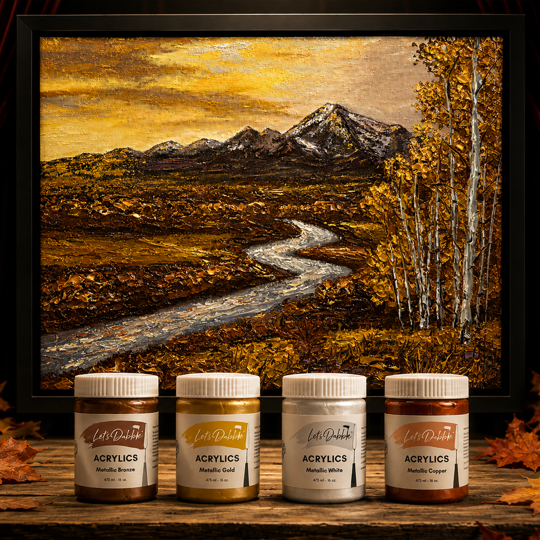 DabblePaints™ Metallic Collection — Complete Studio Kit + Tools + Exclusive Painting Tutorial