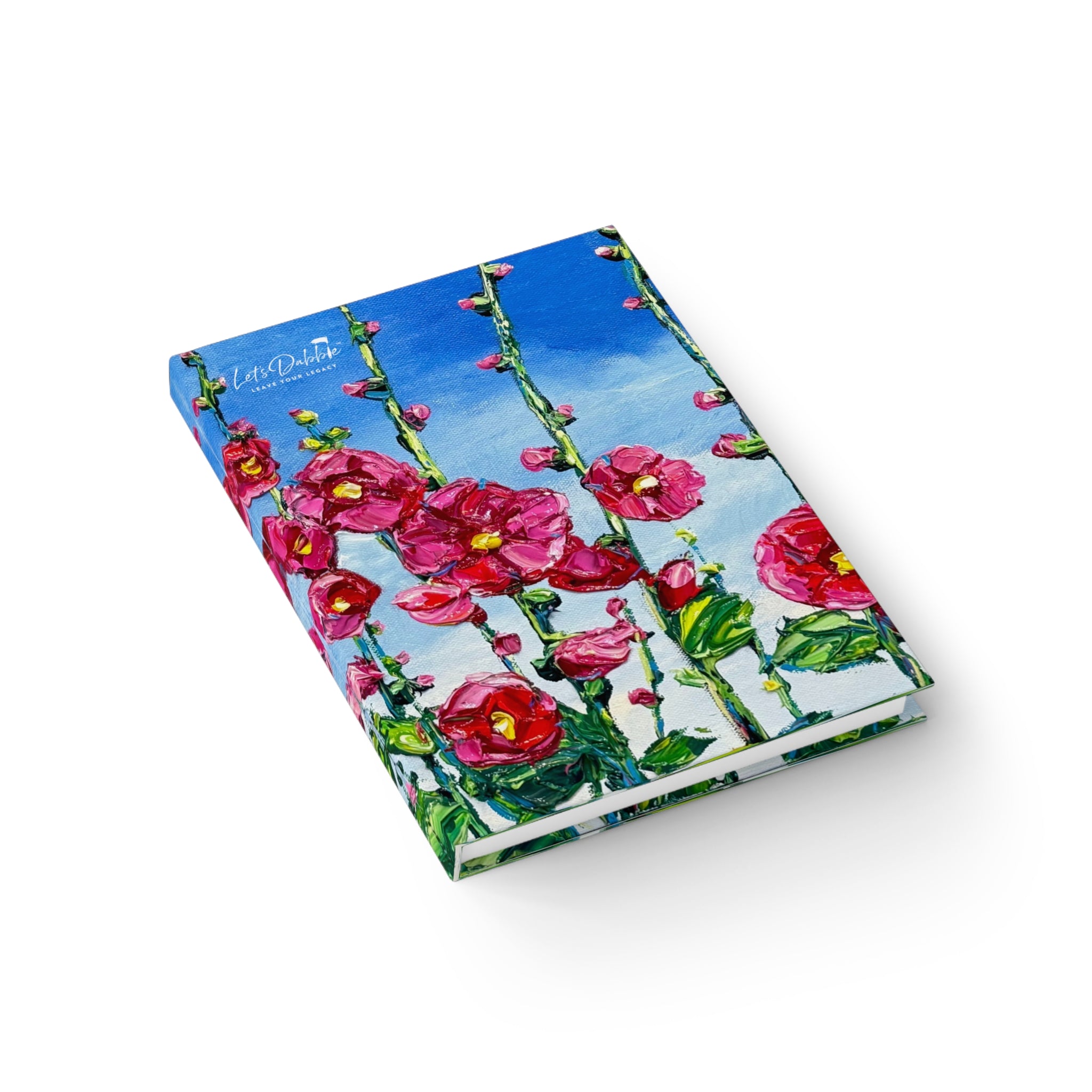 Pink Hollyhocks Notebook