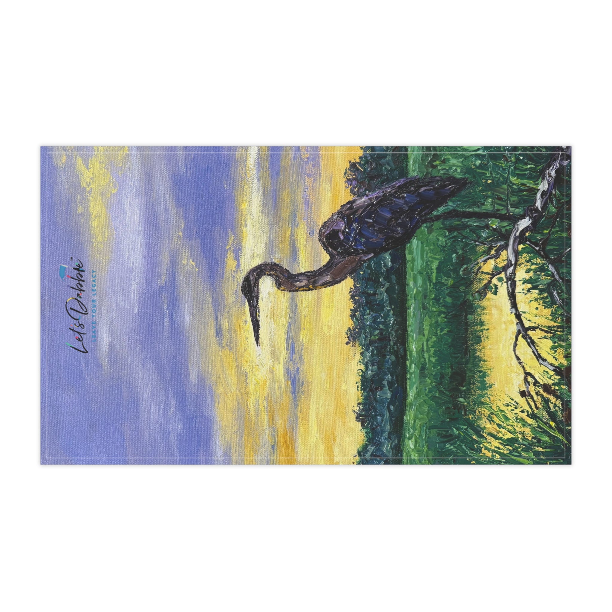 Heron at Sunset Hand Towel
