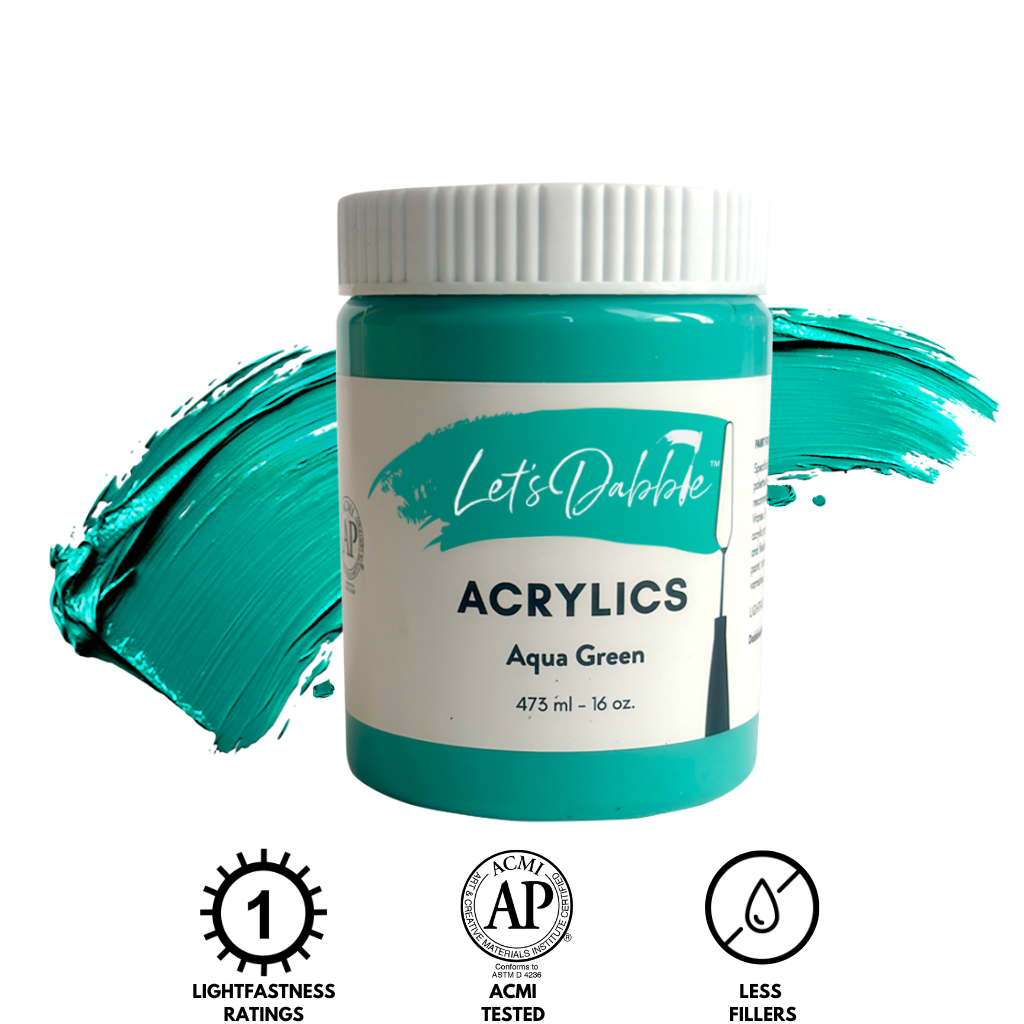 Aqua Green 16 oz | Thick & Creamy Acrylic Paints for Artists | DabblePaints™️