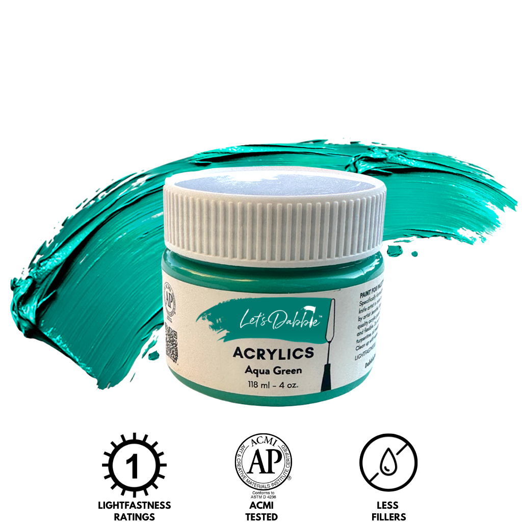Aqua Green 4 oz | Thick & Creamy Acrylic Paints for Artists | DabblePaints™️