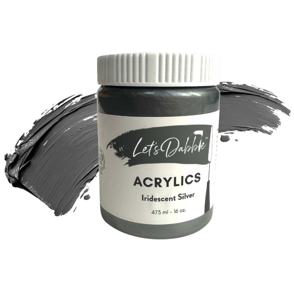 Iridescent Silver 16 oz | Thick & Creamy Acrylic Paints for Artists | DabblePaints™️