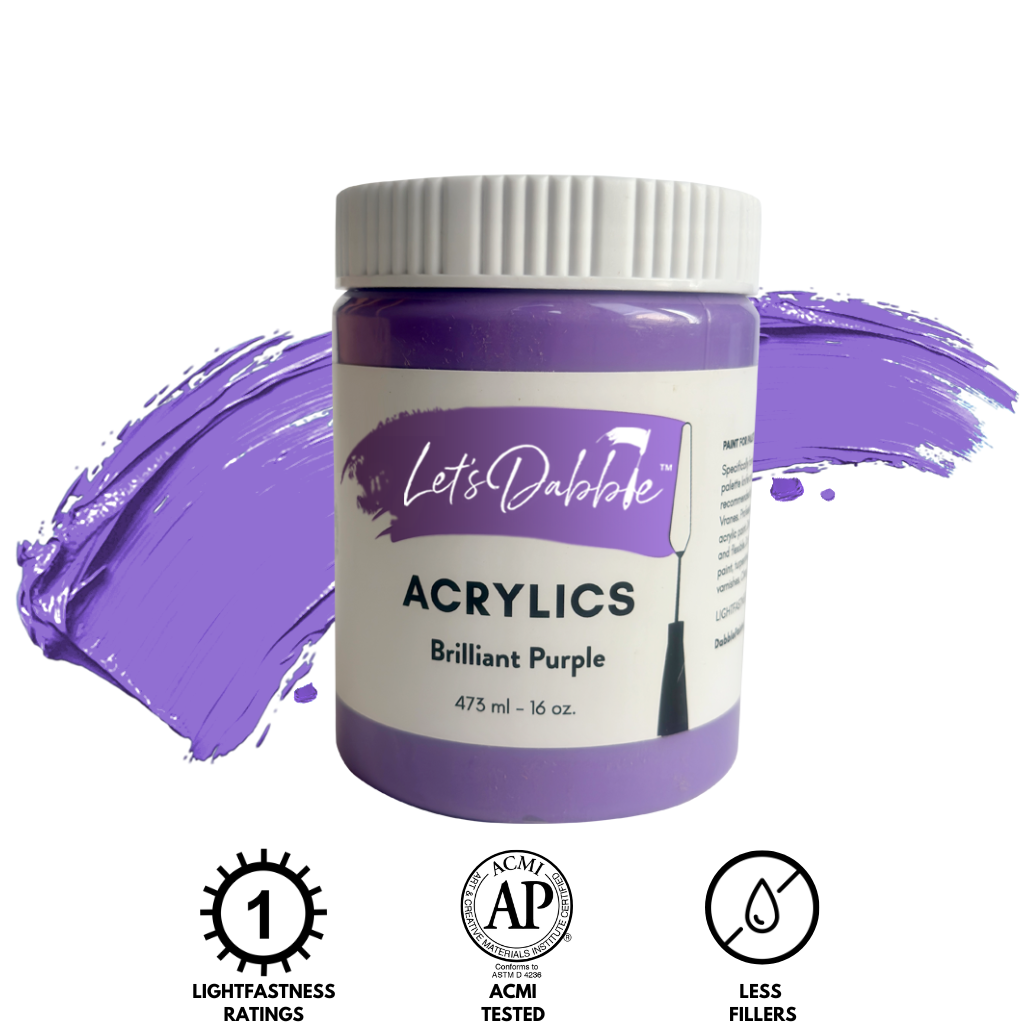 Brilliant Purple 16 oz | Thick & Creamy Acrylic Paints for Artists | DabblePaints™️