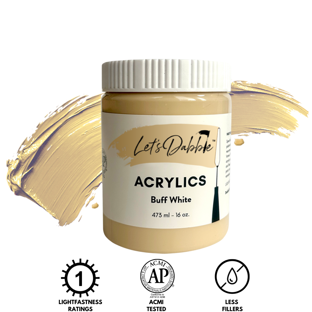 Buff White 16 oz | Thick & Creamy Acrylic Paints for Artists | DabblePaints™️