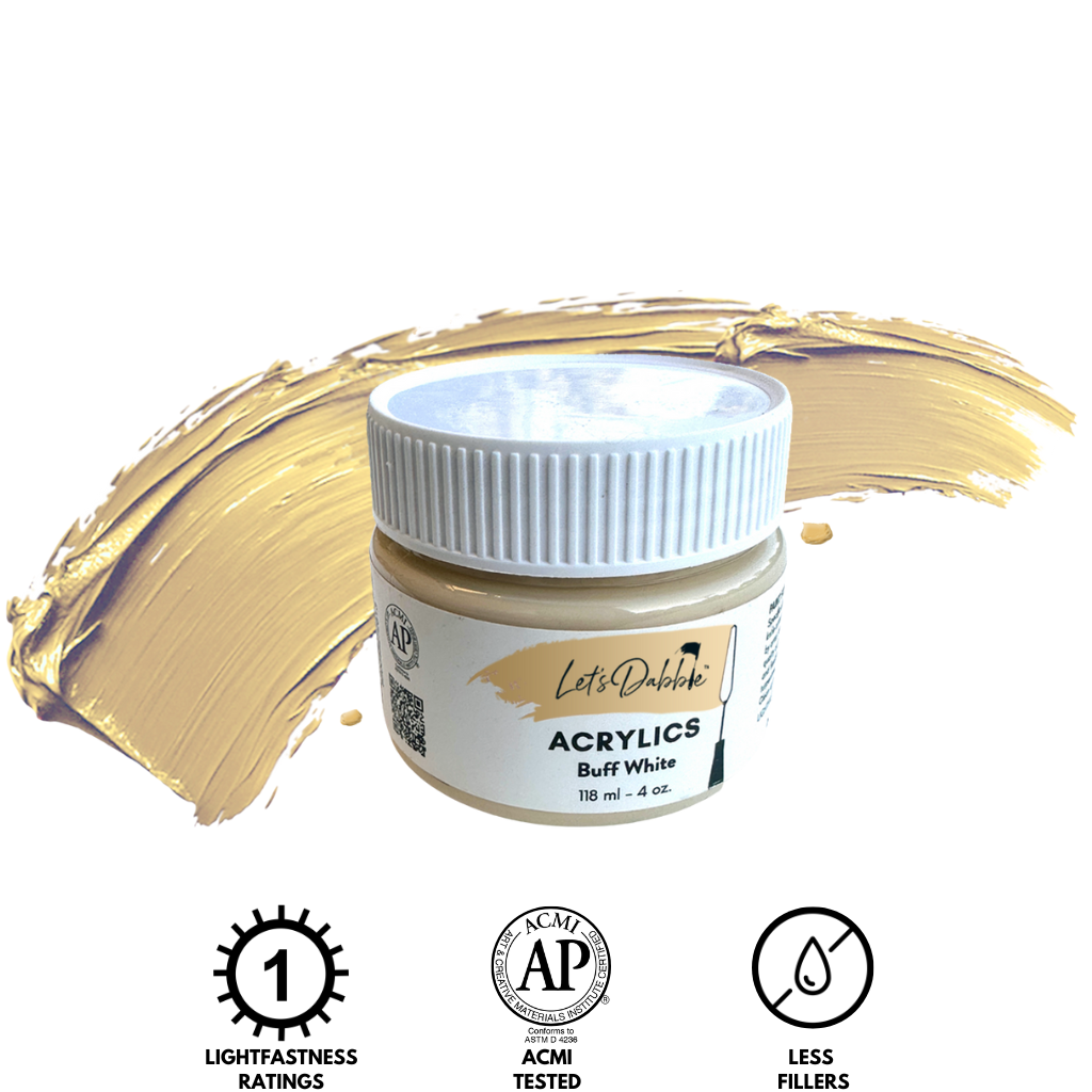 Buff White 4 oz | Thick & Creamy Acrylic Paints for Artists | DabblePaints™️