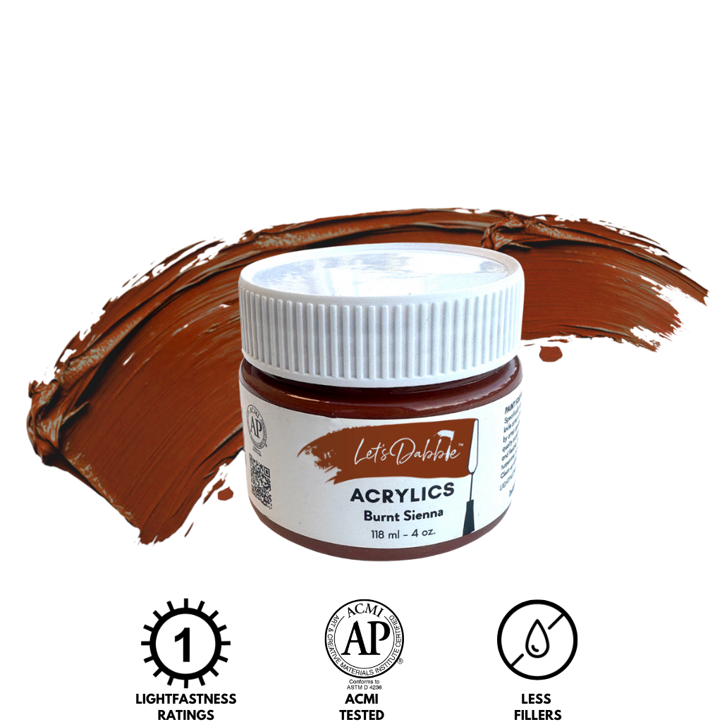 Burnt Sienna 4 oz | Thick & Creamy Acrylic Paints for Artists | DabblePaints™️