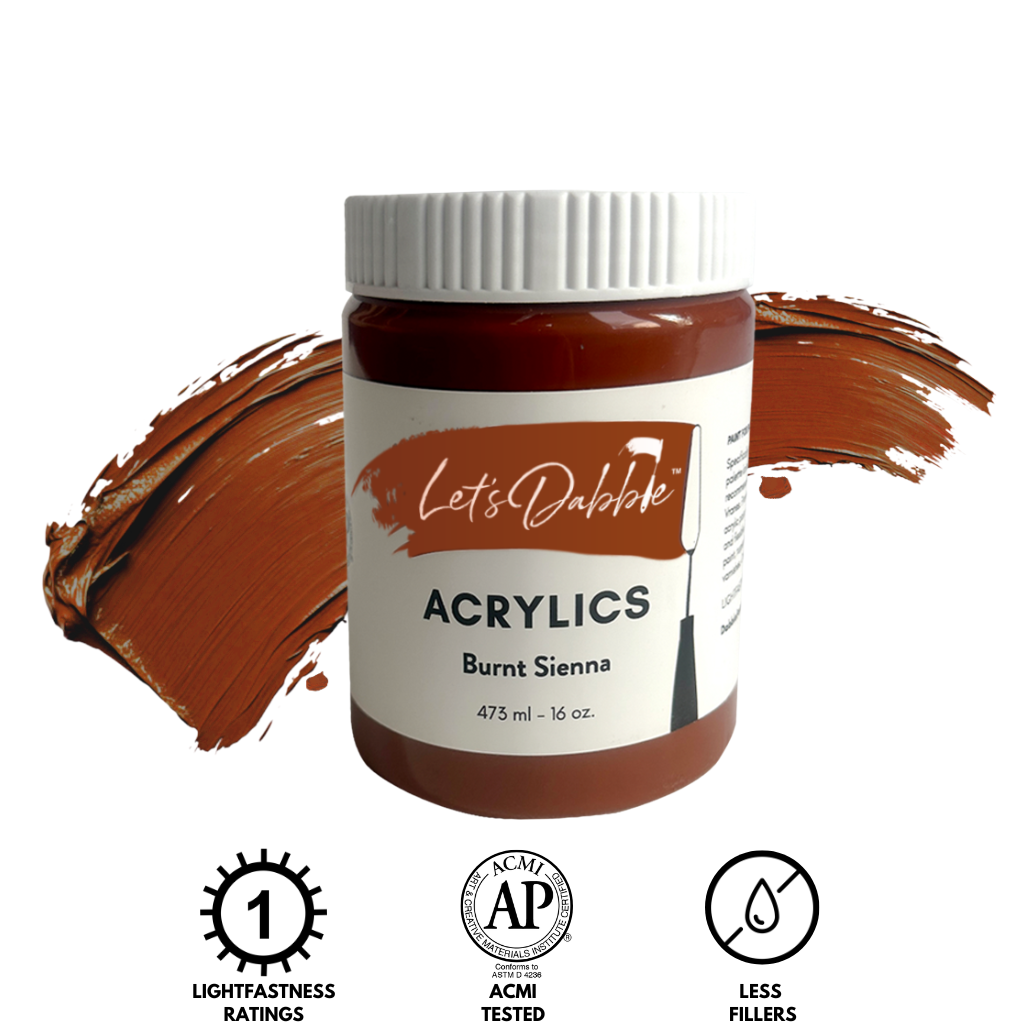 Burnt Sienna 16 oz | Thick & Creamy Acrylic Paints for Artists | DabblePaints™️