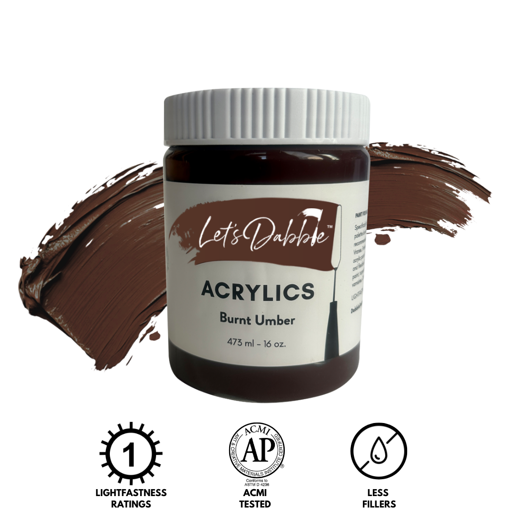 Burnt Umber 16 oz | Thick & Creamy Acrylic Paints for Artists | DabblePaints™