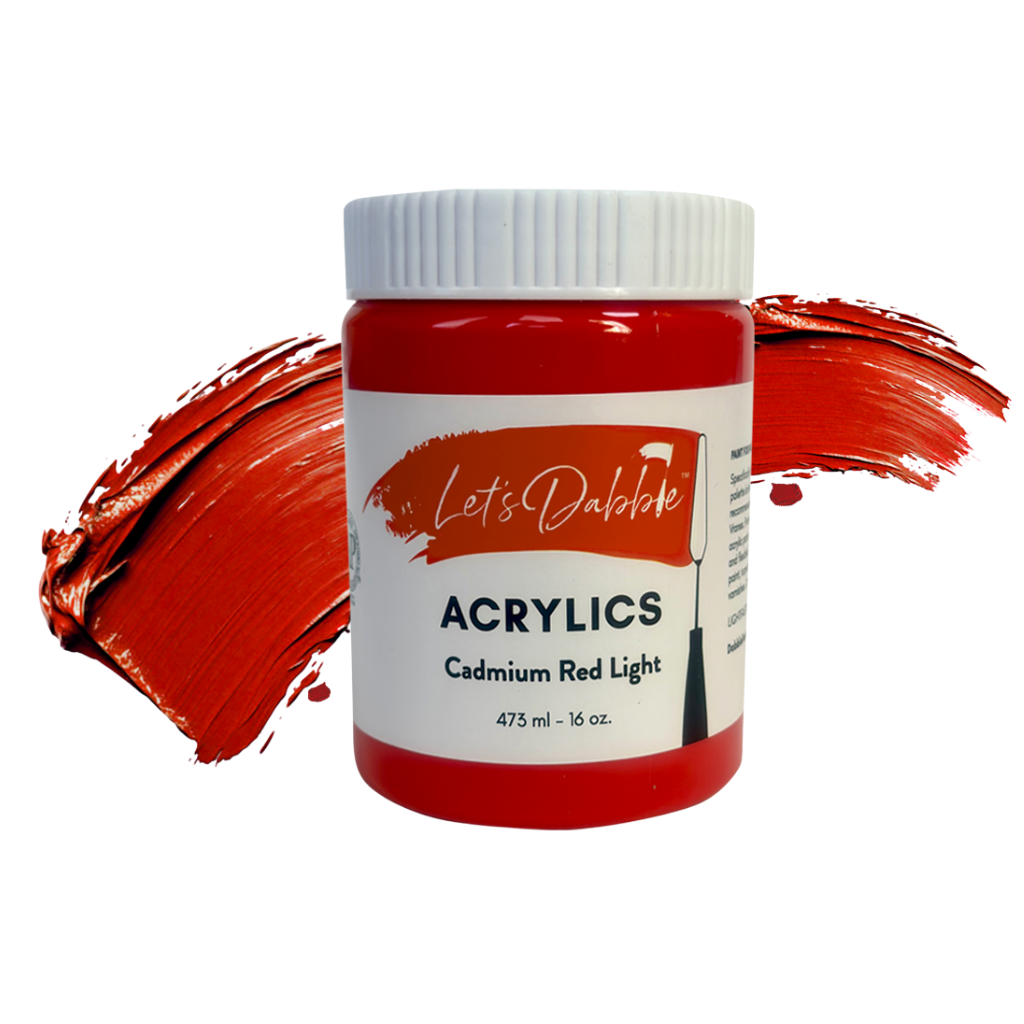 Cadmium Red Light 16 oz | Thick & Creamy Acrylic Paints for Artists | DabblePaints™️