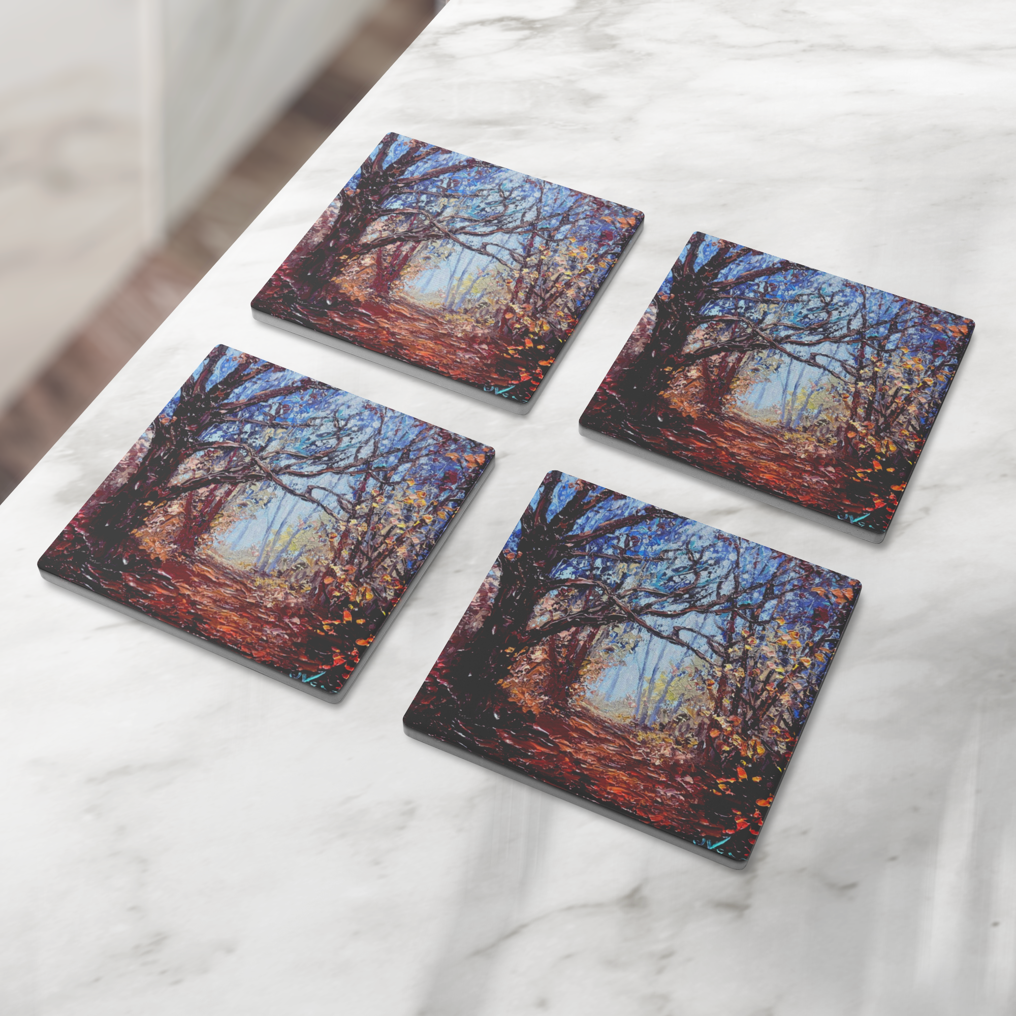 Forest_Mist_Square_Stone_Coaster_SquareStoneCoaster_4pcLifestyle_Mockup.png