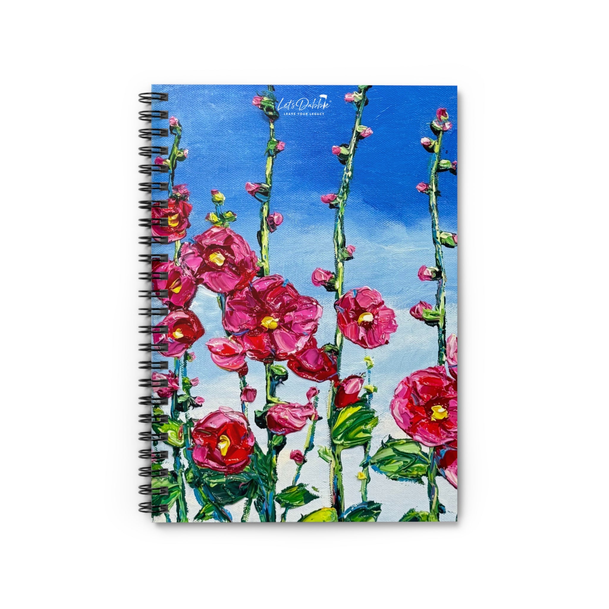 Pink Hollyhocks Notebook