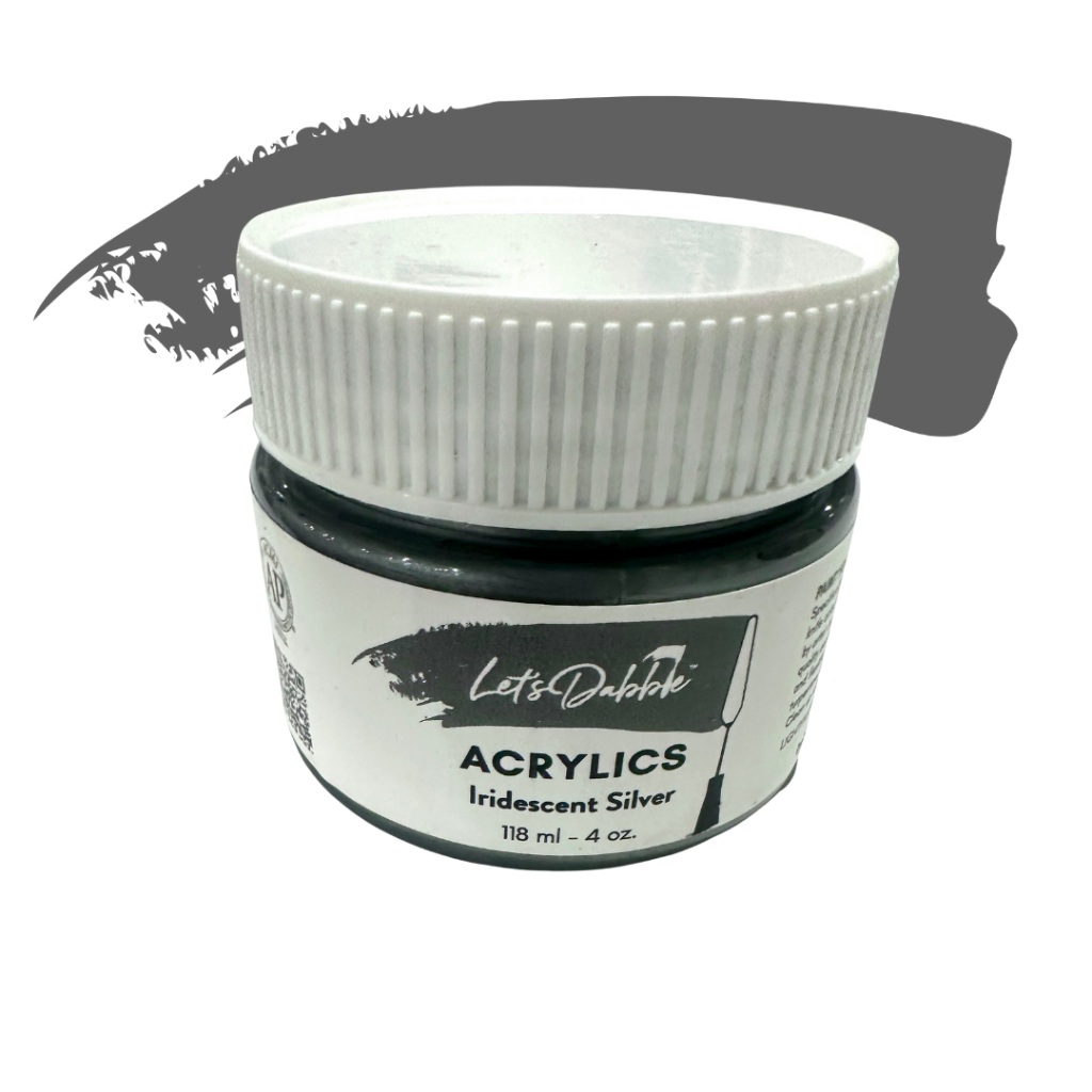 DabblePaints™️ Iridescent Silver — Thick-Body Acrylic Paint