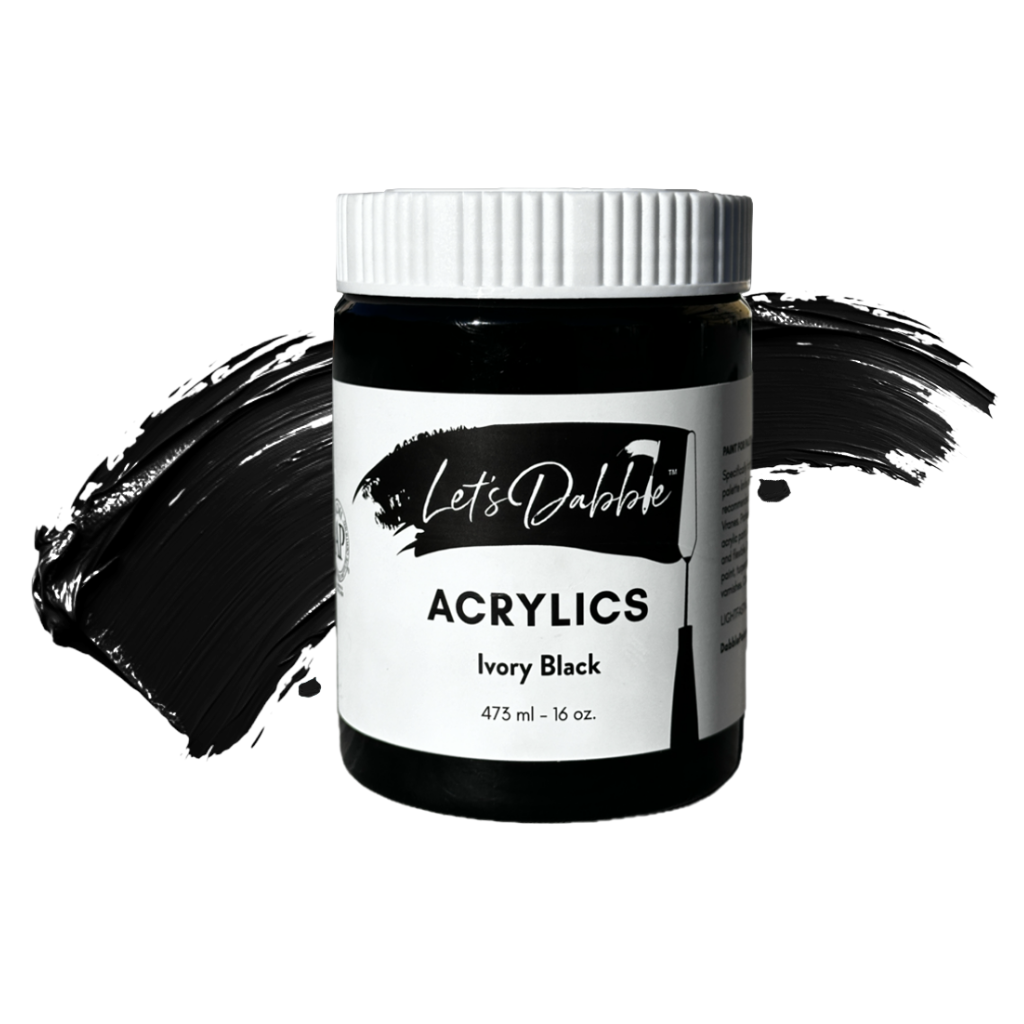 Ivory Black 16 oz | Thick & Creamy Acrylic Paints for Artists | DabblePaints™️