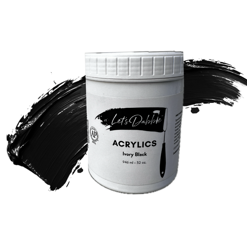 Ivory Black 32 oz | Thick & Creamy Acrylic Paints for Artists | DabblePaints™️