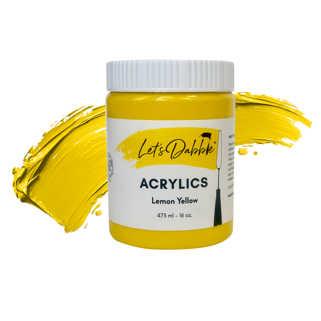Lemon Yellow 16 oz | Thick & Creamy Acrylic Paints for Artists | DabblePaints™️