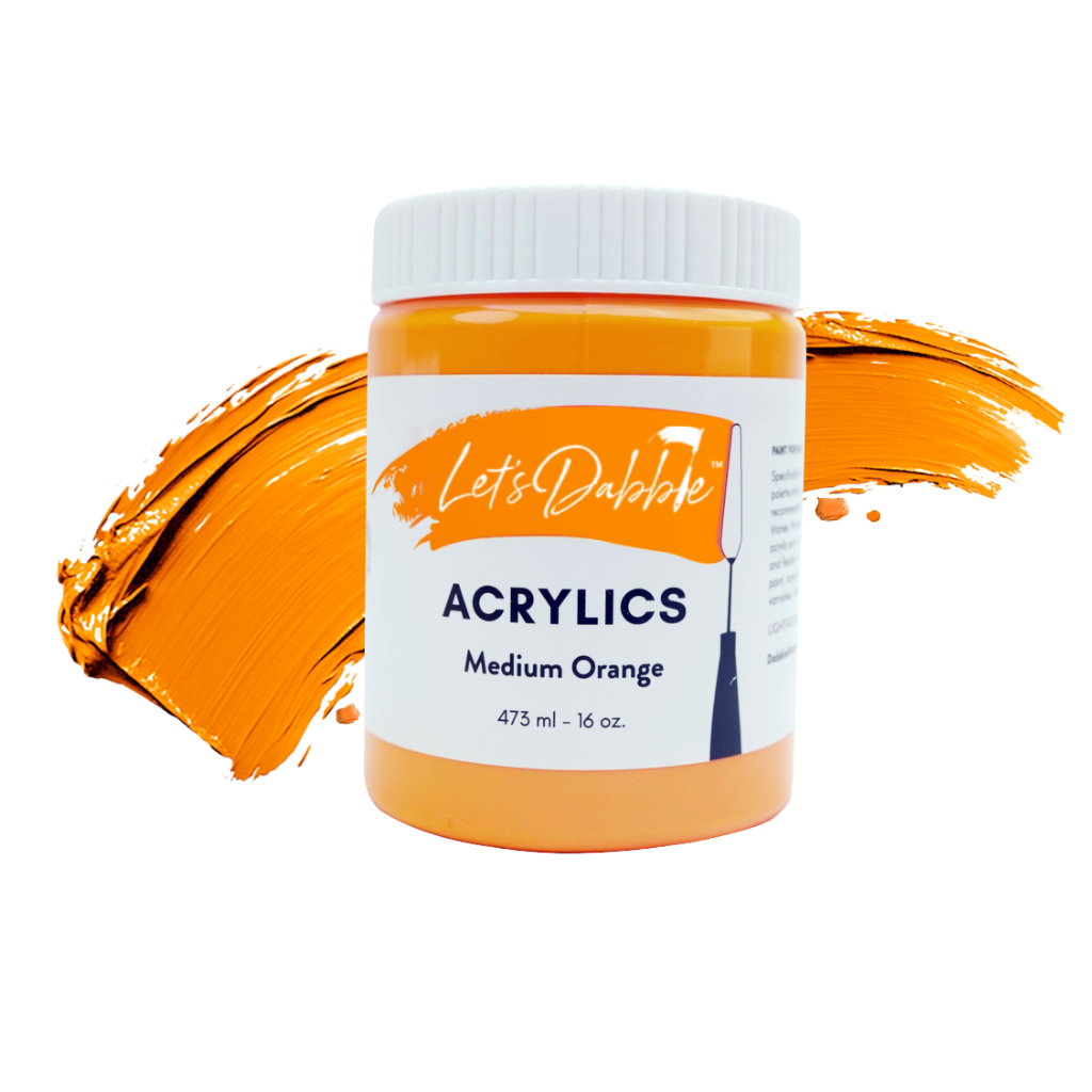 Medium Orange 16 oz | Thick & Creamy Acrylic Paints for Artists | DabblePaints™️