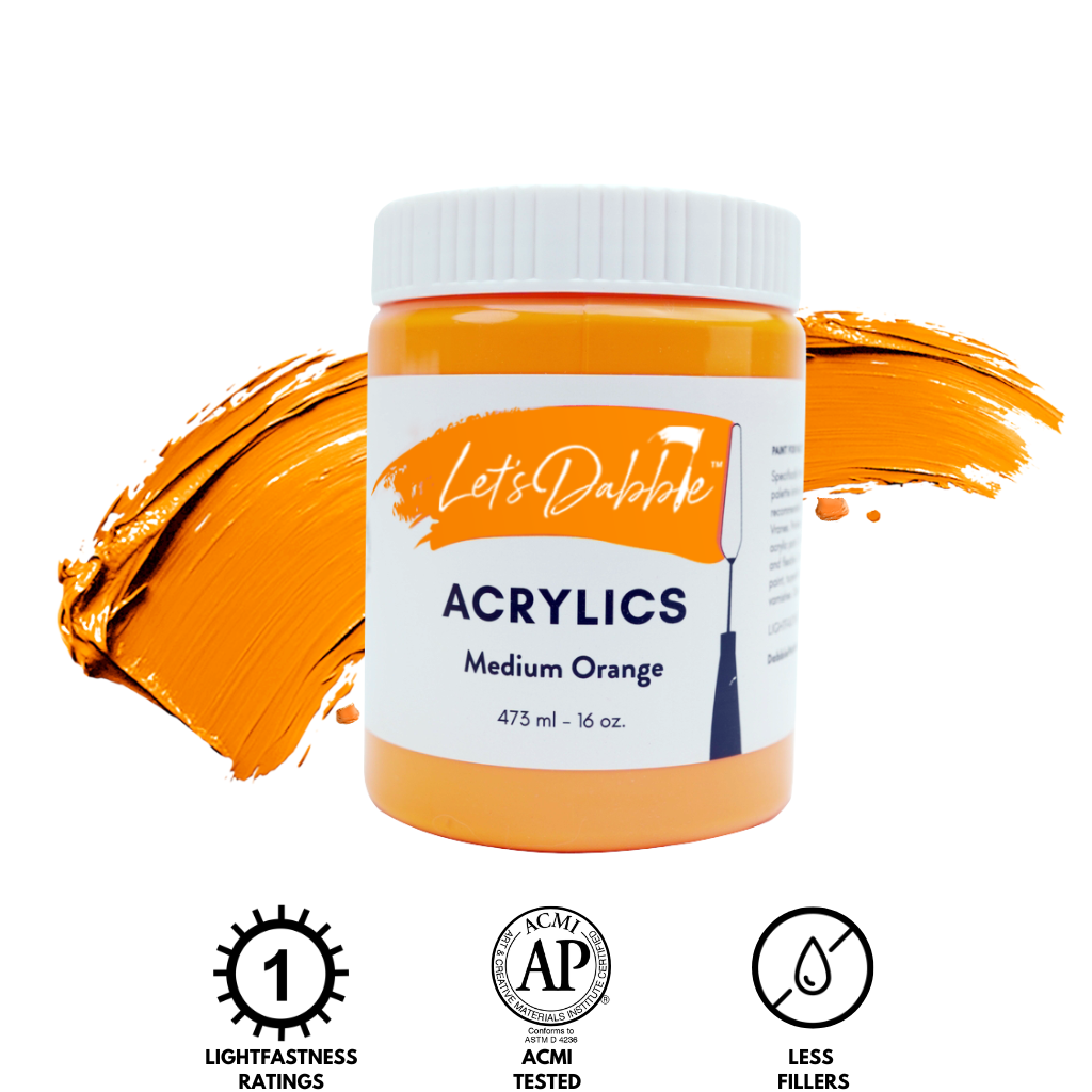 Medium Orange 16 oz | Thick & Creamy Acrylic Paints for Artists | DabblePaints™️