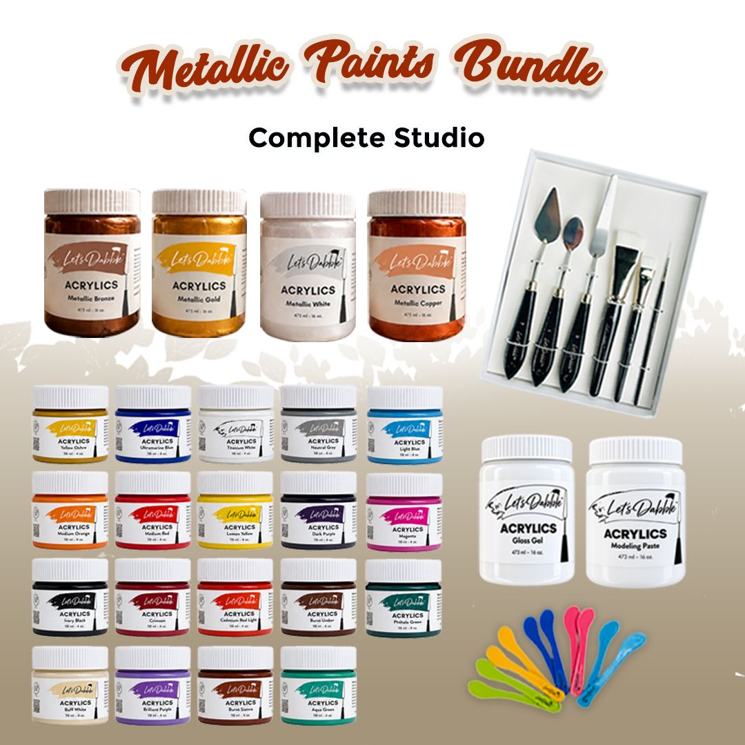 DabblePaints™ Metallic Collection — Complete Studio Kit + Tools