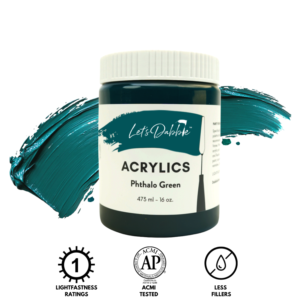 Phthalo Green 16 oz | Thick & Creamy Acrylic Paints for Artists | DabblePaints™