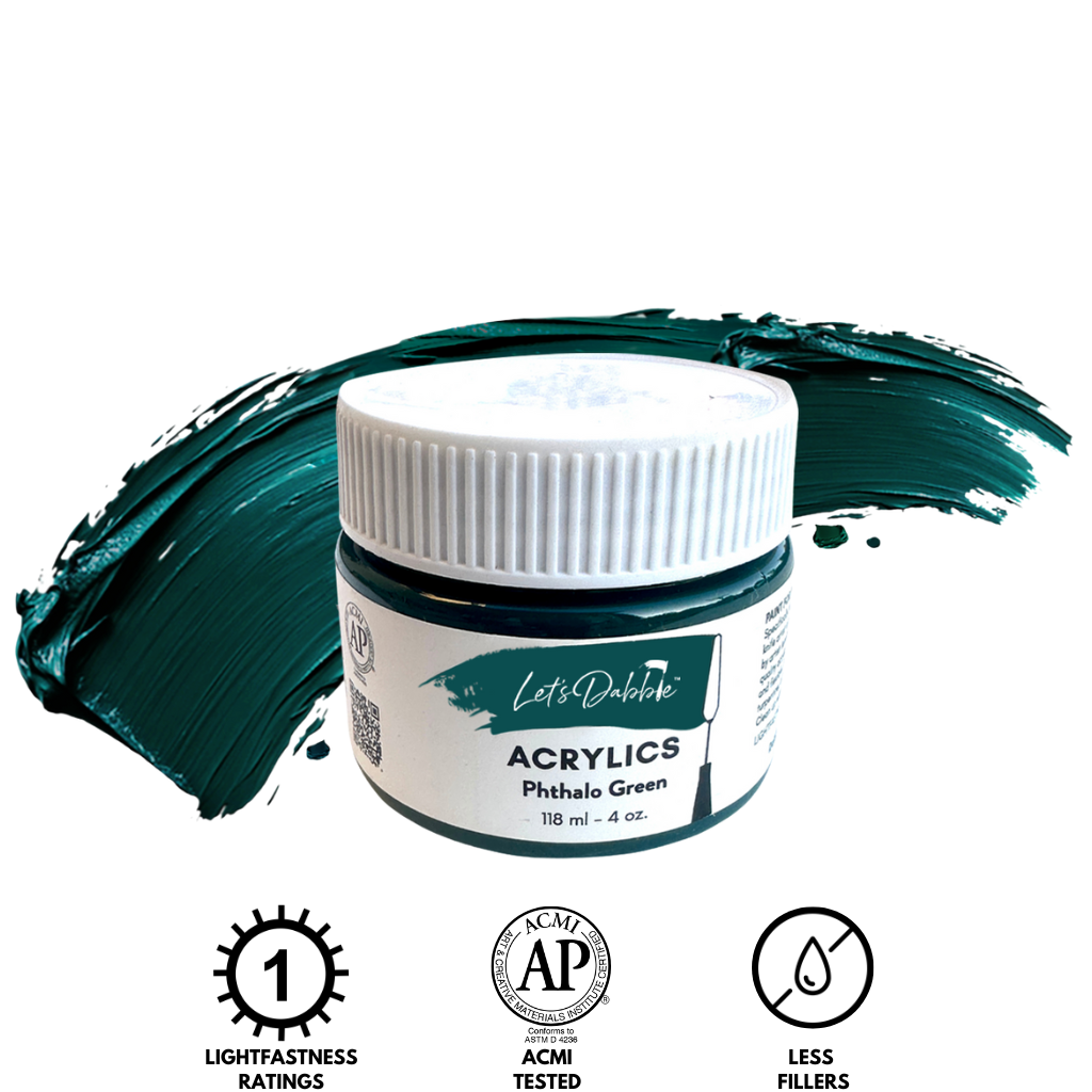 Phthalo Green 4 oz | Thick & Creamy Acrylic Paints for Artists | DabblePaints™️