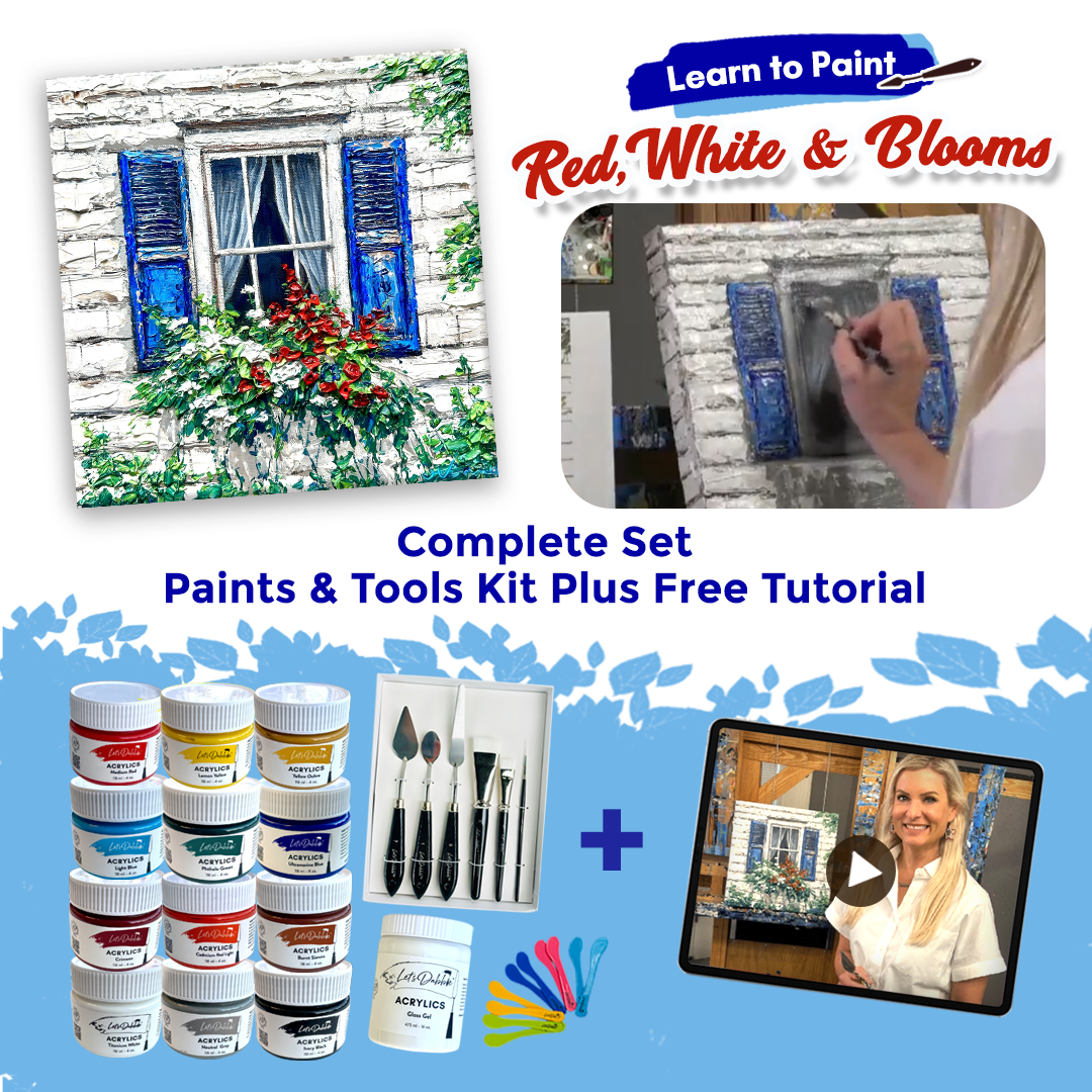 Red, White and Blooms Paint & Learn Bundle