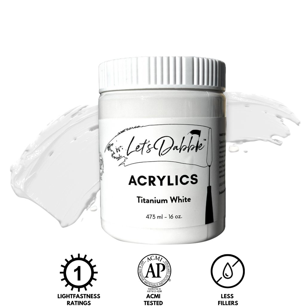 Titanium White 16 oz | Thick & Creamy Acrylic Paints for Artists | DabblePaints™️