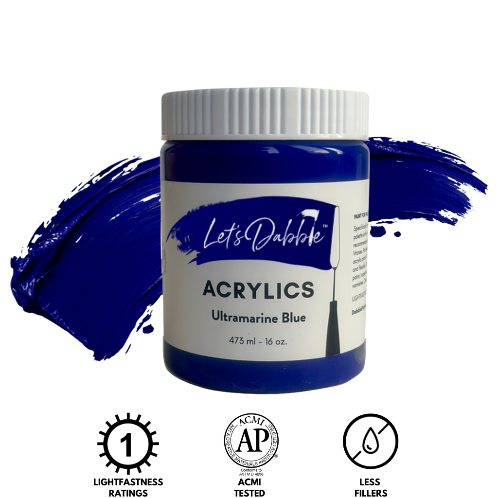 Ultramarine Blue 16 oz | Thick & Creamy Acrylic Paints for Artists | DabblePaints™️