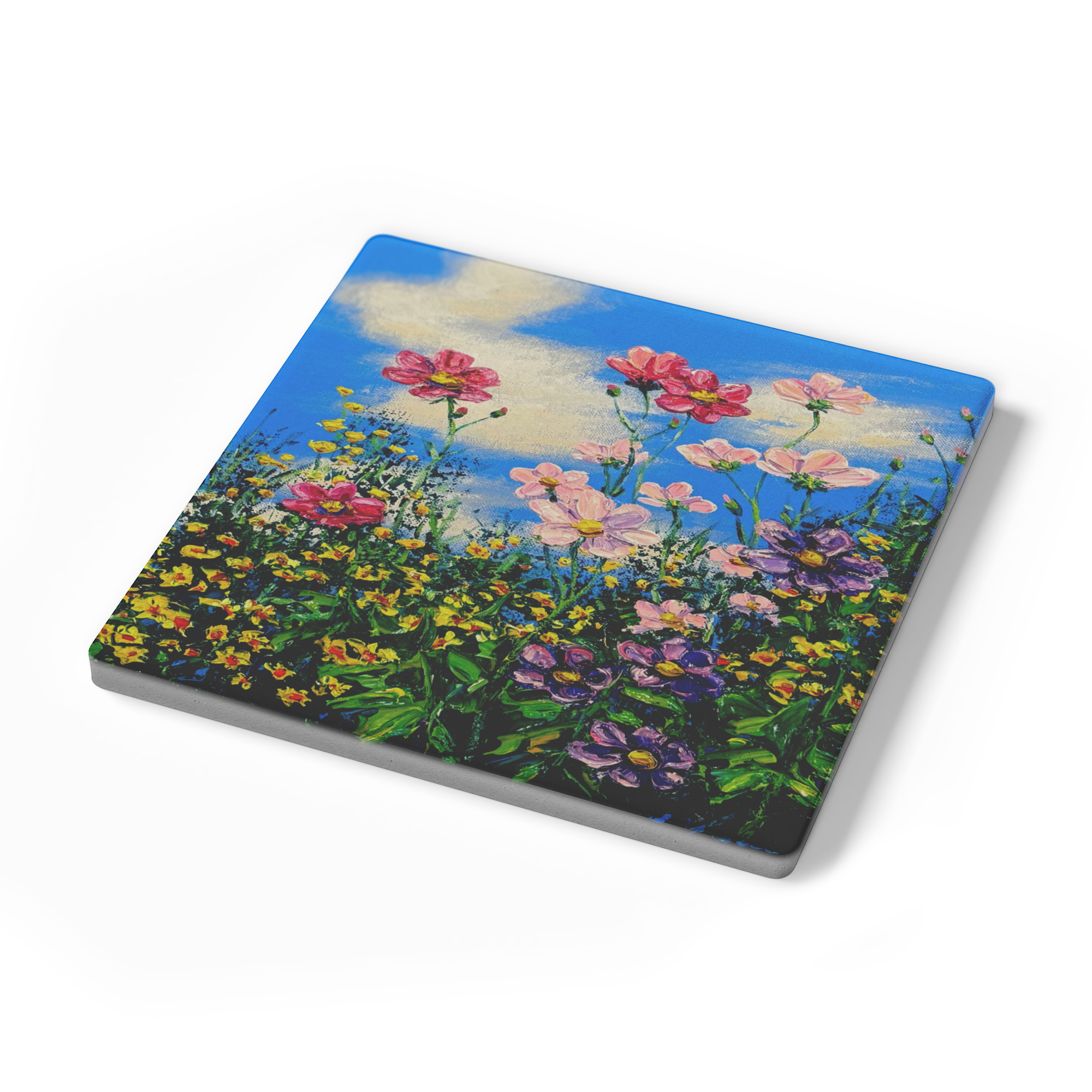 Wildflower_Summer_Square_Stone_Coaster_SquareStoneCoaster_Angle_Mockup.png