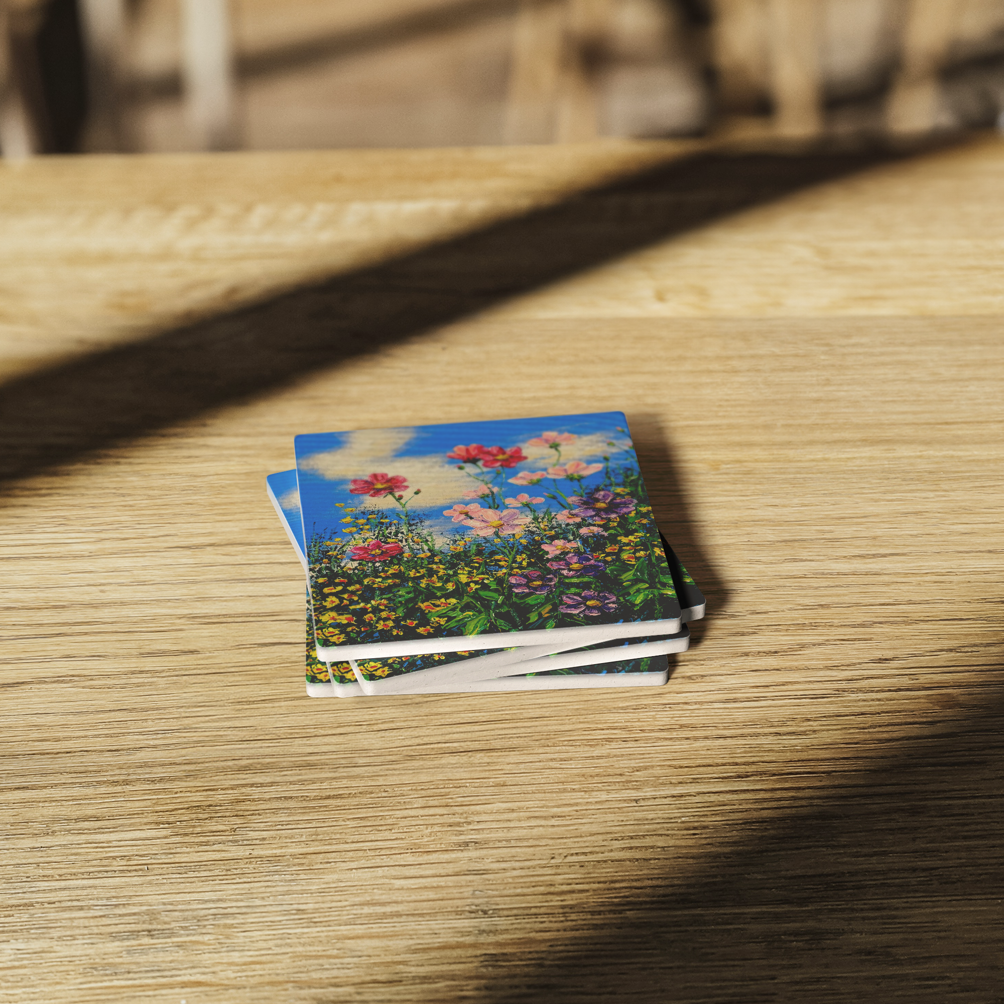 Wildflower_Summer_Square_Stone_Coaster_SquareStoneCoaster_WoodTable_AS_Mockup.png