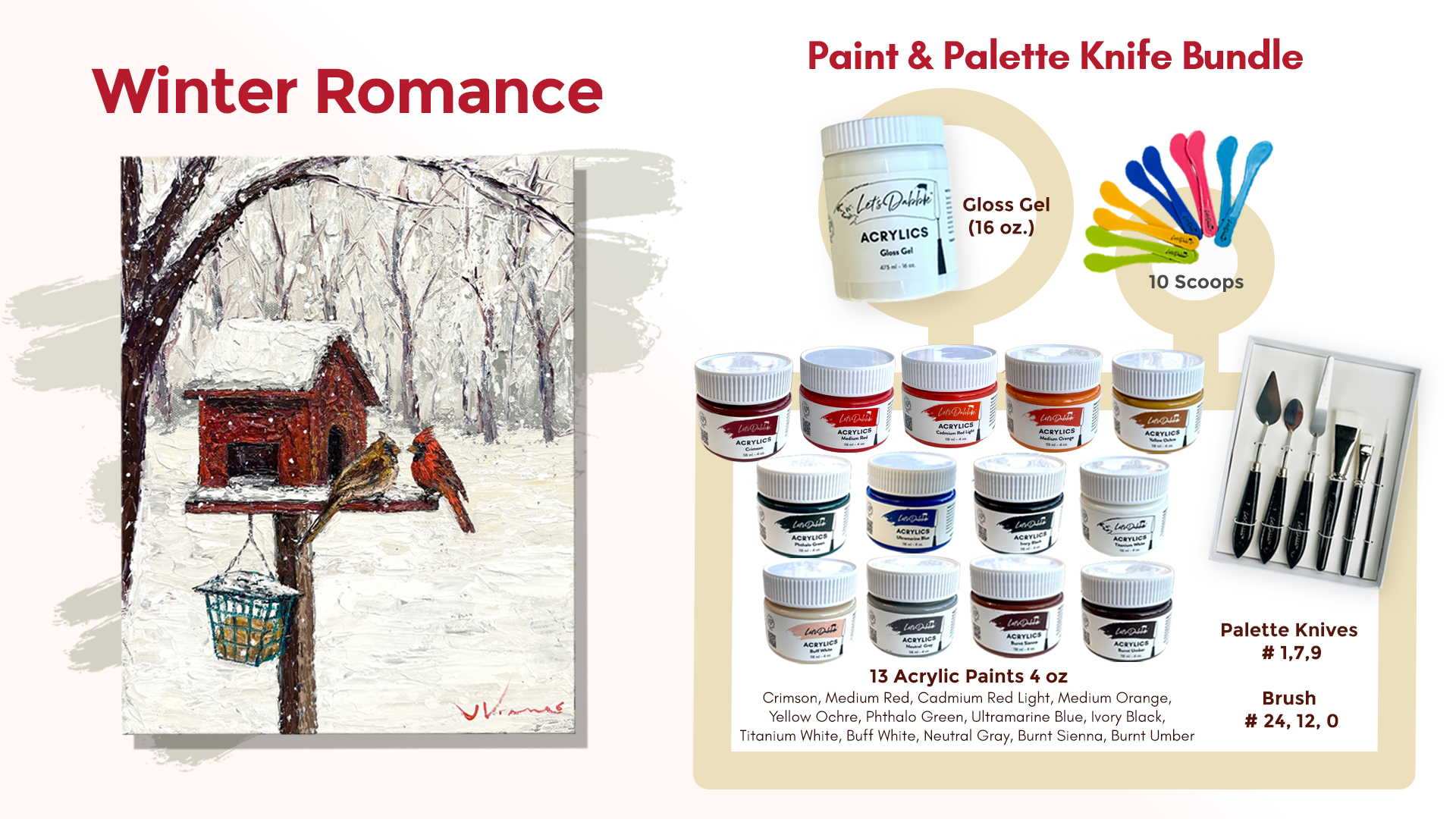 Winter Romance Paints and Tools Bundle