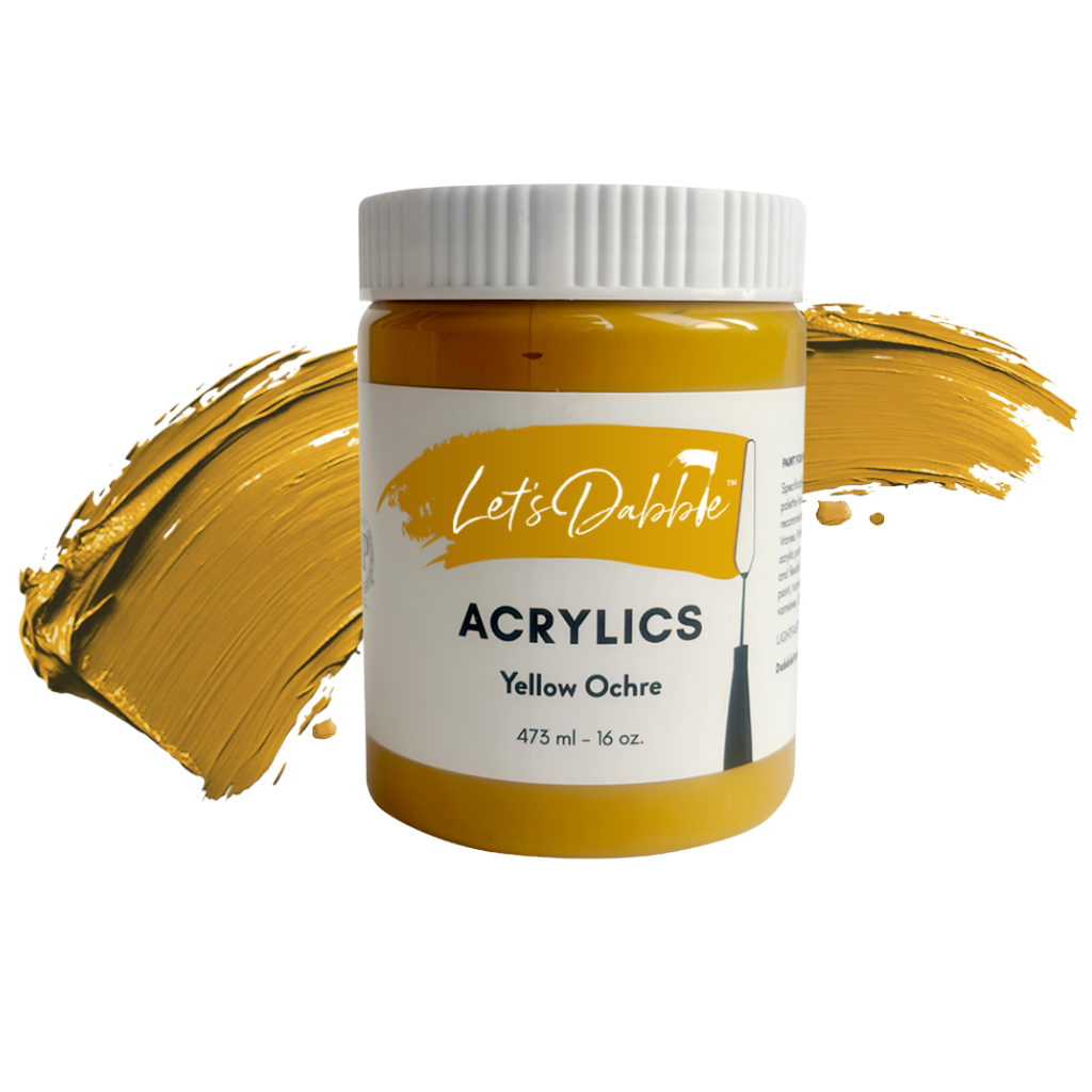 Yellow Ochre 16 oz | Thick & Creamy Acrylic Paints for Artists | DabblePaints™️