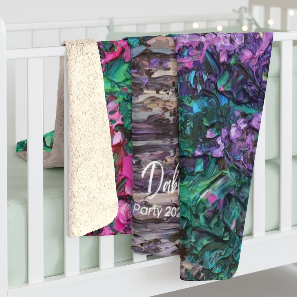 Garden Stroll Sherpa Fleece Blanket