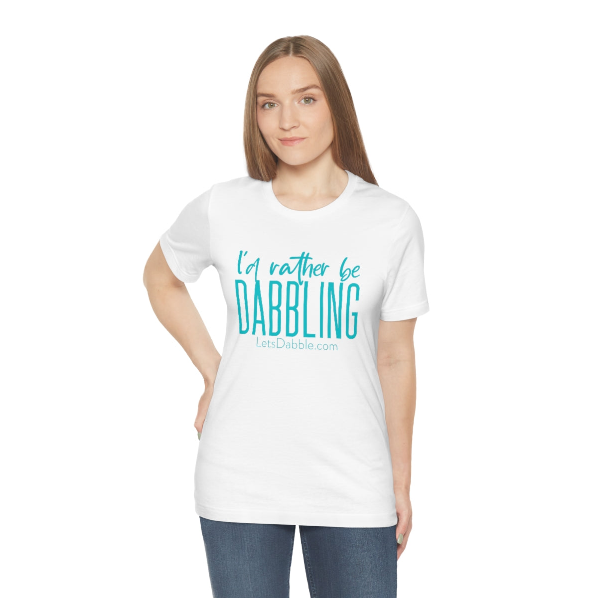 Teal I'd Rather Be Dabbling Short Sleeve Tee