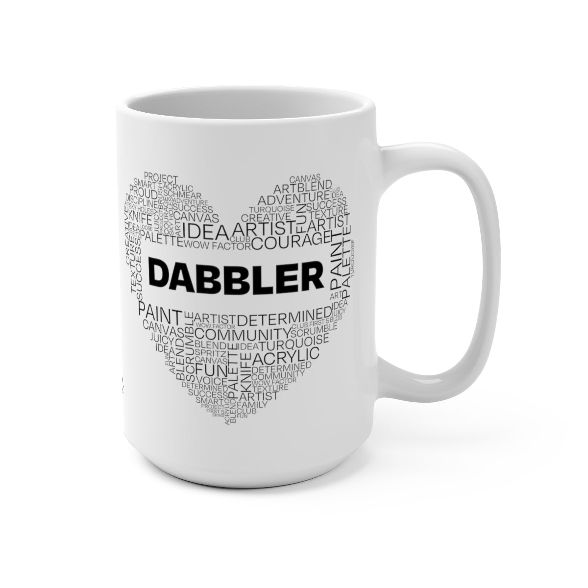 White Dabbler Word Art Mug