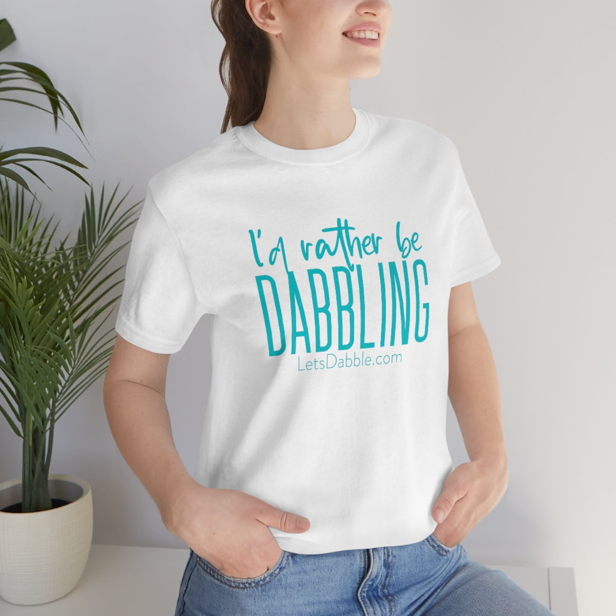 Teal I'd Rather Be Dabbling Short Sleeve Tee