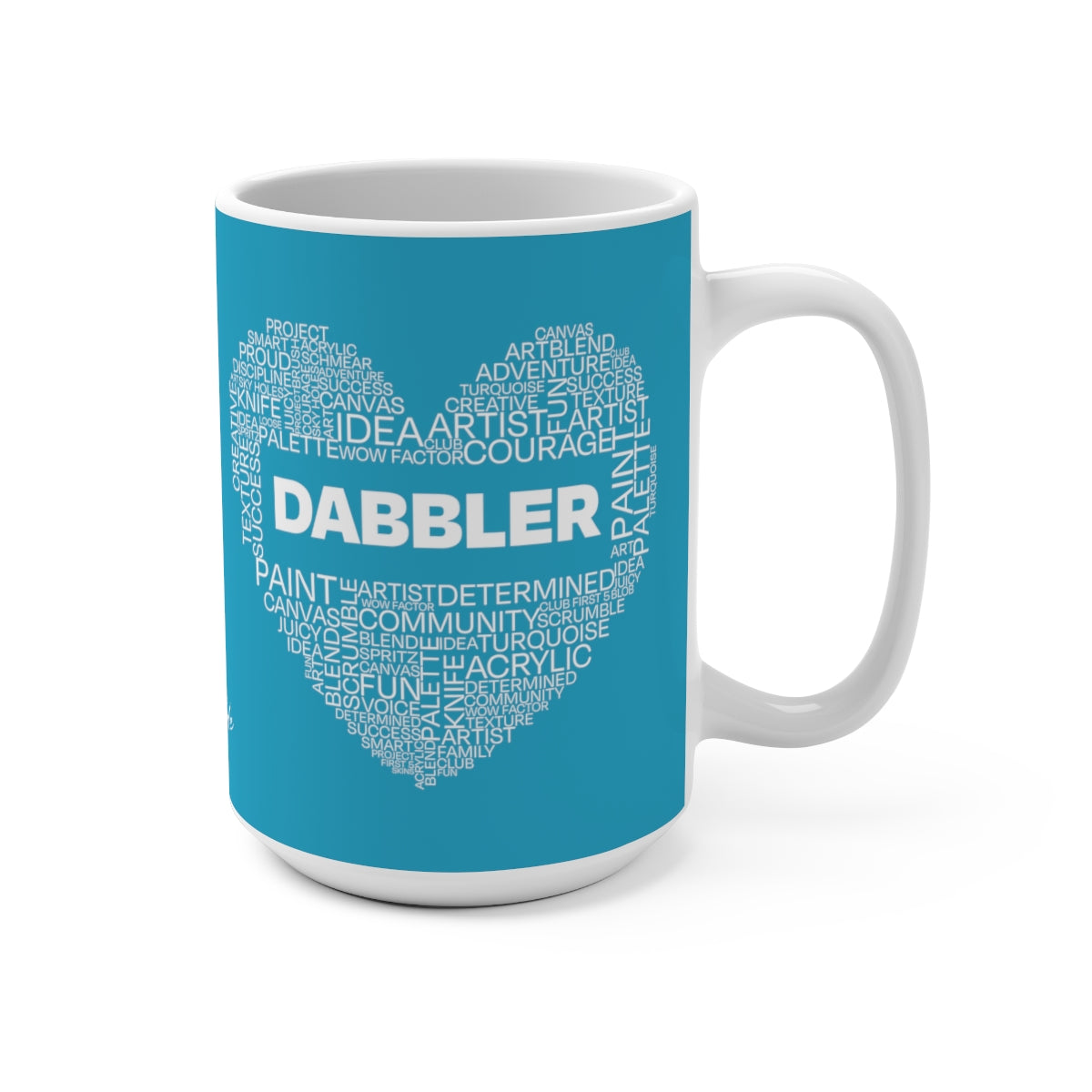 Blue Dabbler Word Art Mug