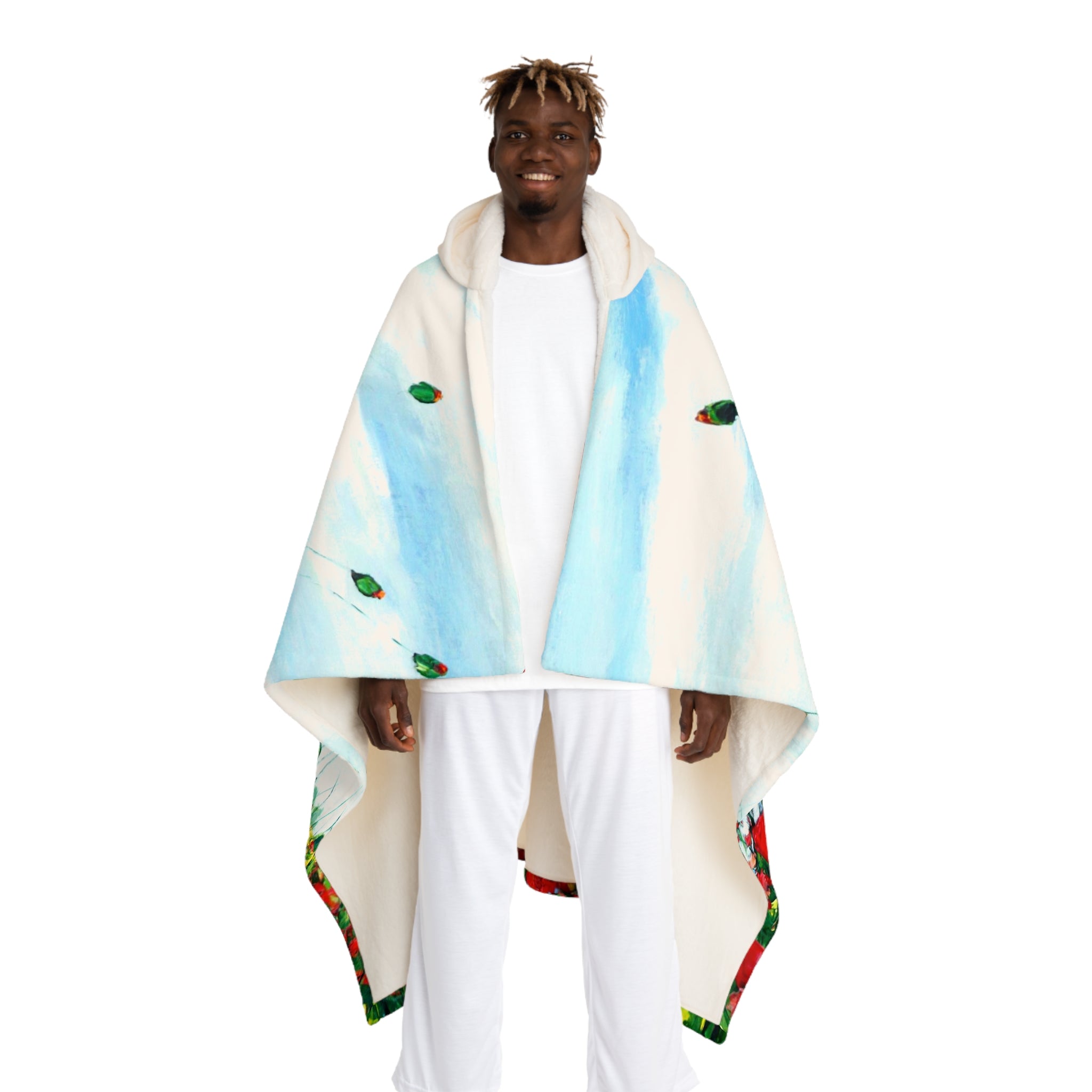 Hooded Sherpa Fleece Blanket - Poppy Happiness