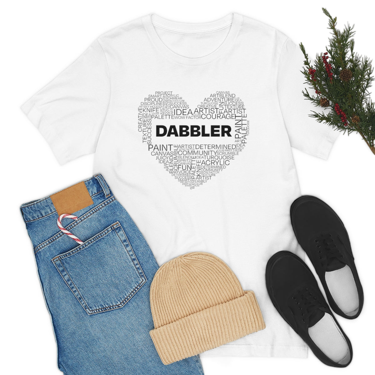 Dabbler Heart Word Art Short Sleeve Tee