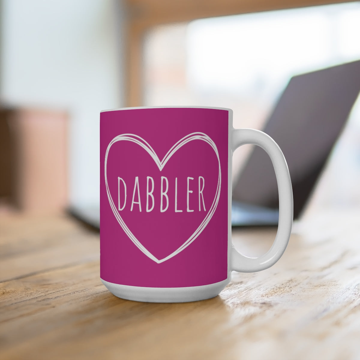 Pink Dabbler Heart Mug