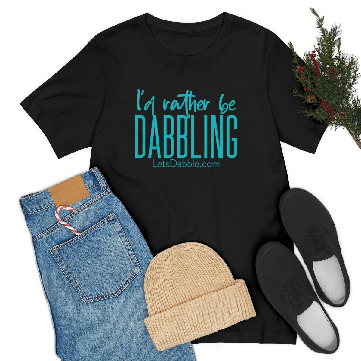 Teal I'd Rather Be Dabbling Short Sleeve Tee