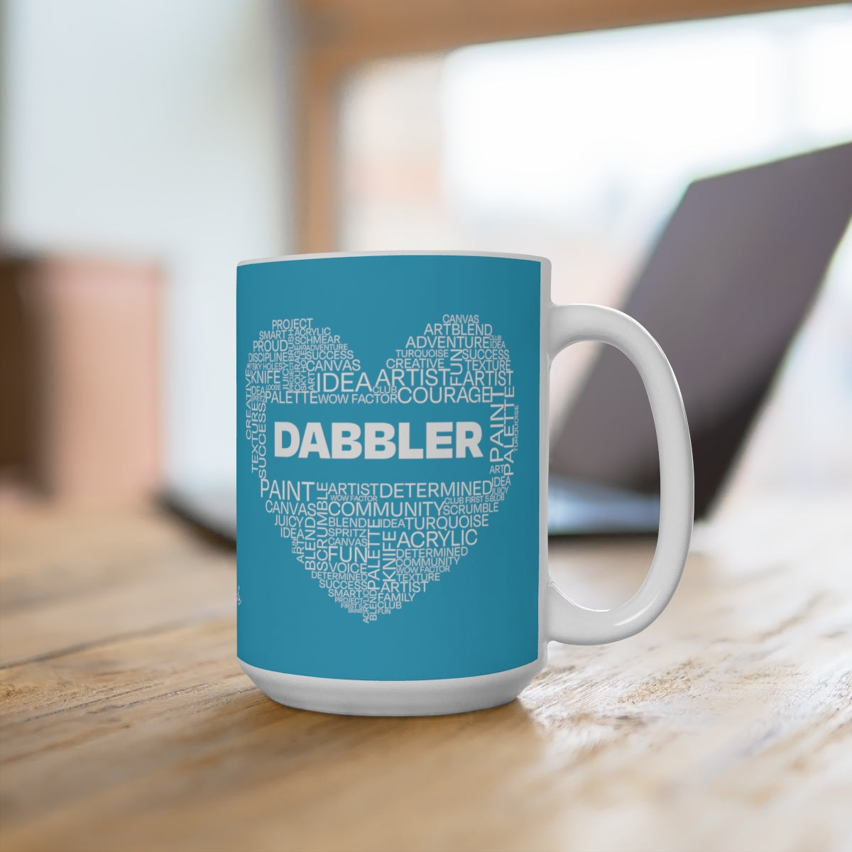Blue Dabbler Word Art Mug