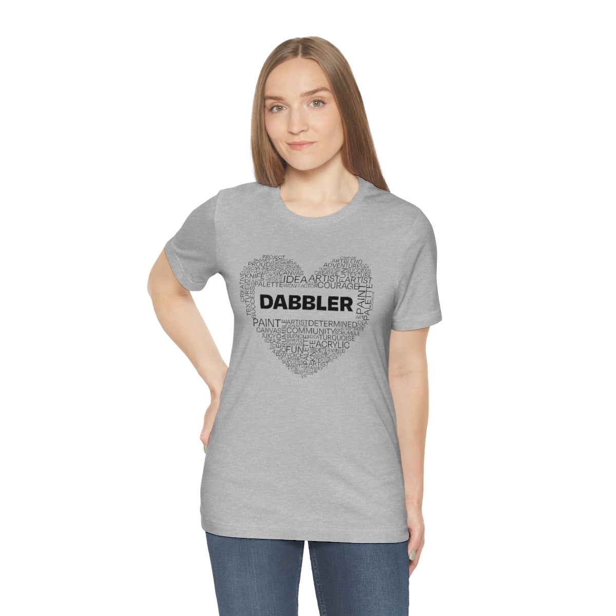 Dabbler Heart Word Art Short Sleeve Tee